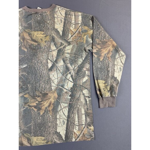Rare Vintage Y2K Redhead Real Tree Camo Pocket Long Sleeve Shirt Outdoor Nature - Picture 9 of 12